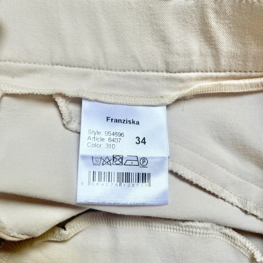 Seductive Pants Franziska Women's EUR 34 US 4 Cream Ankle Slim Straight Stretch